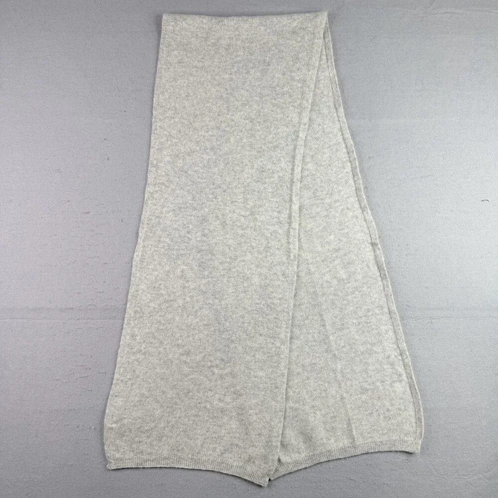 Tahari Womens One Size Heather Gray Scarf 100% Cashmere Winter Soft Wrap Knit